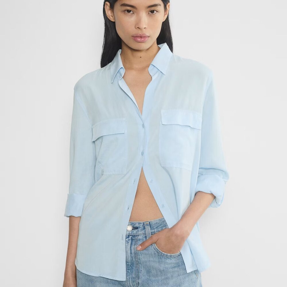 Aritzia Babaton Light Blue utility shirt